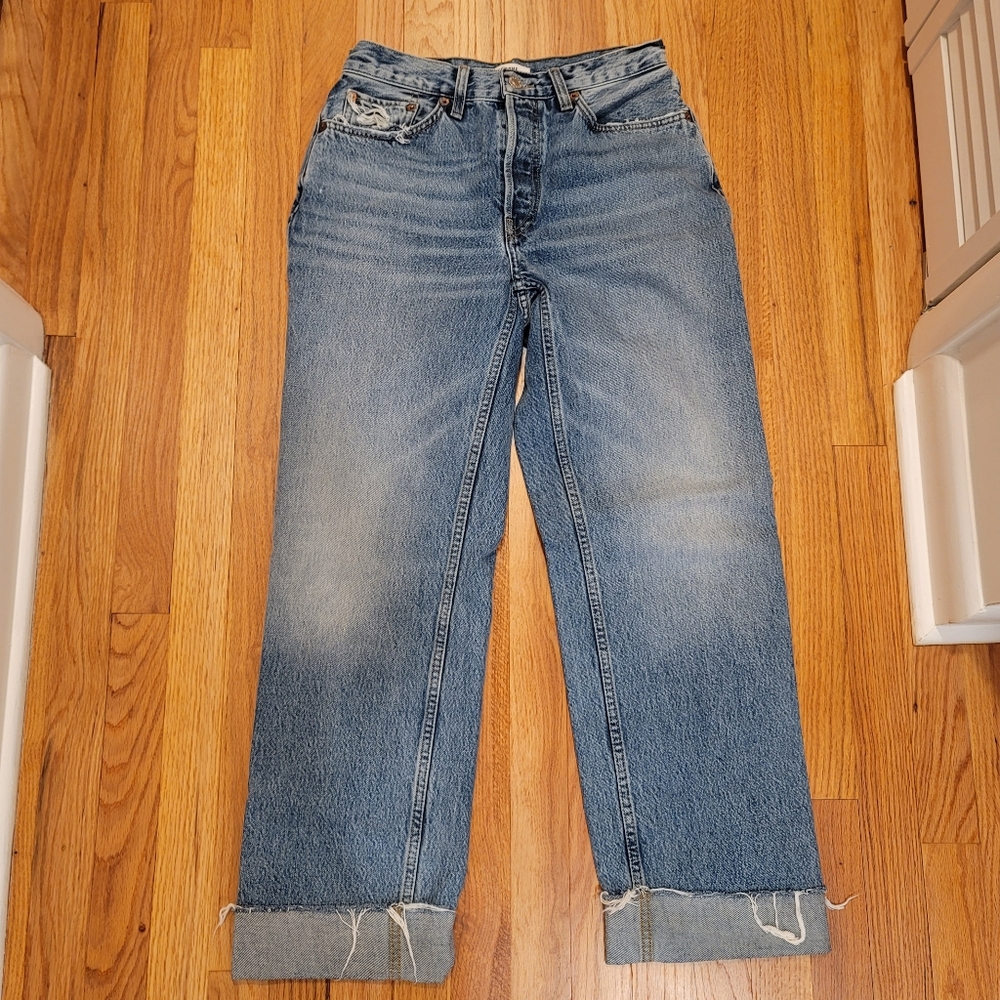 Re/Done Light Blue Straight Leg Jeans